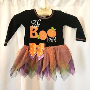 Bonnie Baby~ Fa‎ Boo lous~ Halloween Dress~ Size 12 Months~Boo~Pumkins~October